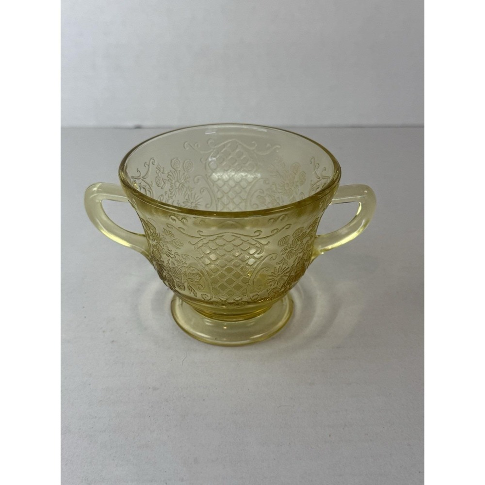 Federal Normandie Amber Sugar Bowl Depression Glass